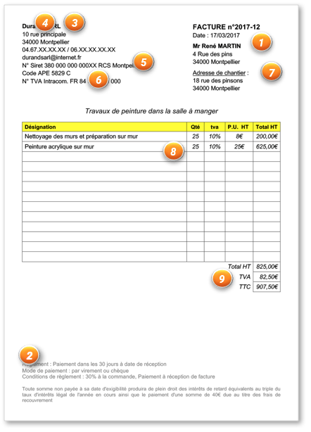 comment faire modèle facture bâtiment