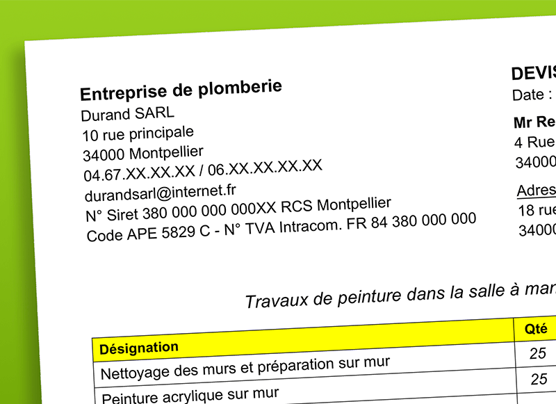 Les mentions obligatoires des devis artisan